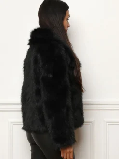 Online La Modeuse Manteau court fourré Noir
