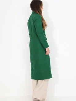 Clearance La Modeuse Manteau long à boutons Vert