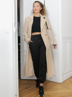 Discount La Modeuse Manteau mi-long croisé et ceinturé Beige