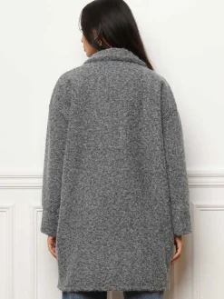Clearance La Modeuse Manteau mi-long duveteux Gris