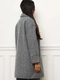 Clearance La Modeuse Manteau mi-long duveteux Gris