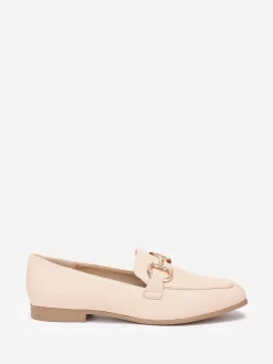 Hot La Modeuse Mocassins  à bout carré et anneaux Beige