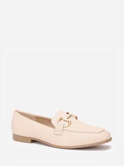 Hot La Modeuse Mocassins  à bout carré et anneaux Beige