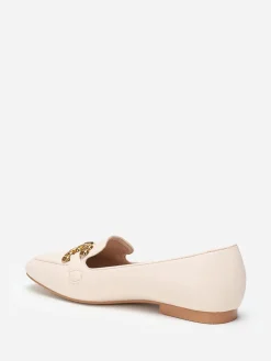 Hot La Modeuse Mocassins  à bout carré et bride métallique Beige