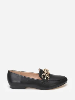 La Modeuse Mocassins  à bride chaîne Noir