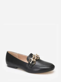 La Modeuse Mocassins  à bride chaîne Noir