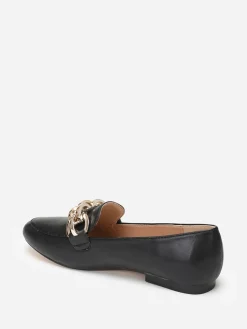 La Modeuse Mocassins  à bride chaîne Noir