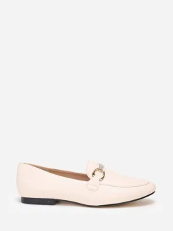 Outlet La Modeuse Mocassins  à bride chaîne et strass Beige