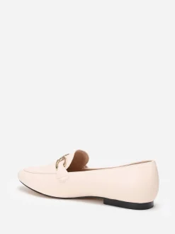 Outlet La Modeuse Mocassins  à bride chaîne et strass Beige