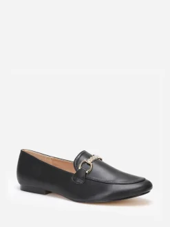Sale La Modeuse Mocassins  à bride chaîne et strass Noir