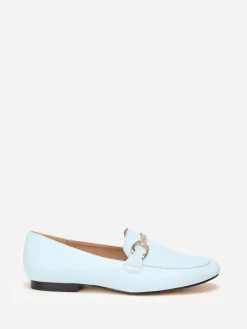 Hot La Modeuse Mocassins  à bride chaîne et strass BleuClair