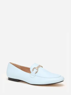 Hot La Modeuse Mocassins  à bride chaîne et strass BleuClair