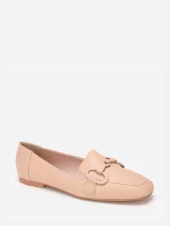 Online La Modeuse Mocassins  à bride métallique et surpiqûres Beige
