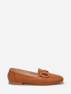 Best La Modeuse Mocassins  à bride métallique et surpiqûres Camel