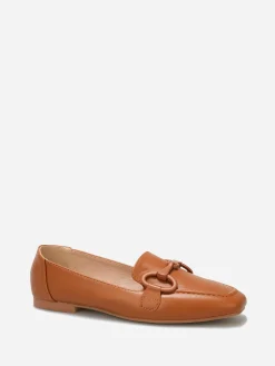 Best La Modeuse Mocassins  à bride métallique et surpiqûres Camel