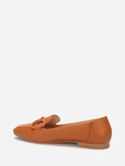 Best La Modeuse Mocassins  à bride métallique et surpiqûres Camel