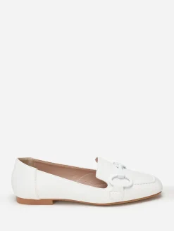 Best La Modeuse Mocassins  à bride métallique et surpiqûres Blanc