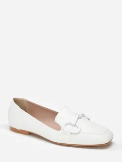 Best La Modeuse Mocassins  à bride métallique et surpiqûres Blanc