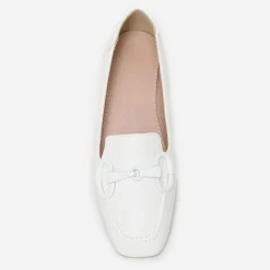 Best La Modeuse Mocassins à bride métallique et surpiqûres Blanc