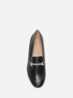 Online La Modeuse Mocassins  à bride strass Noir