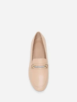 Sale La Modeuse Mocassins  à bride strass Taupe