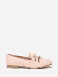 Outlet La Modeuse Mocassins  à franges et perles Beige