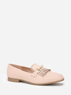 Outlet La Modeuse Mocassins  à franges et perles Beige