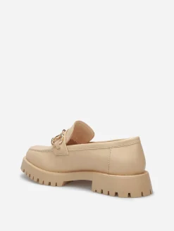 Hot La Modeuse Mocassins à semelle crantée et mors doré Beige