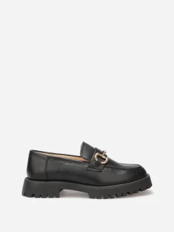 Sale La Modeuse Mocassins à semelle crantée et mors doré Noir