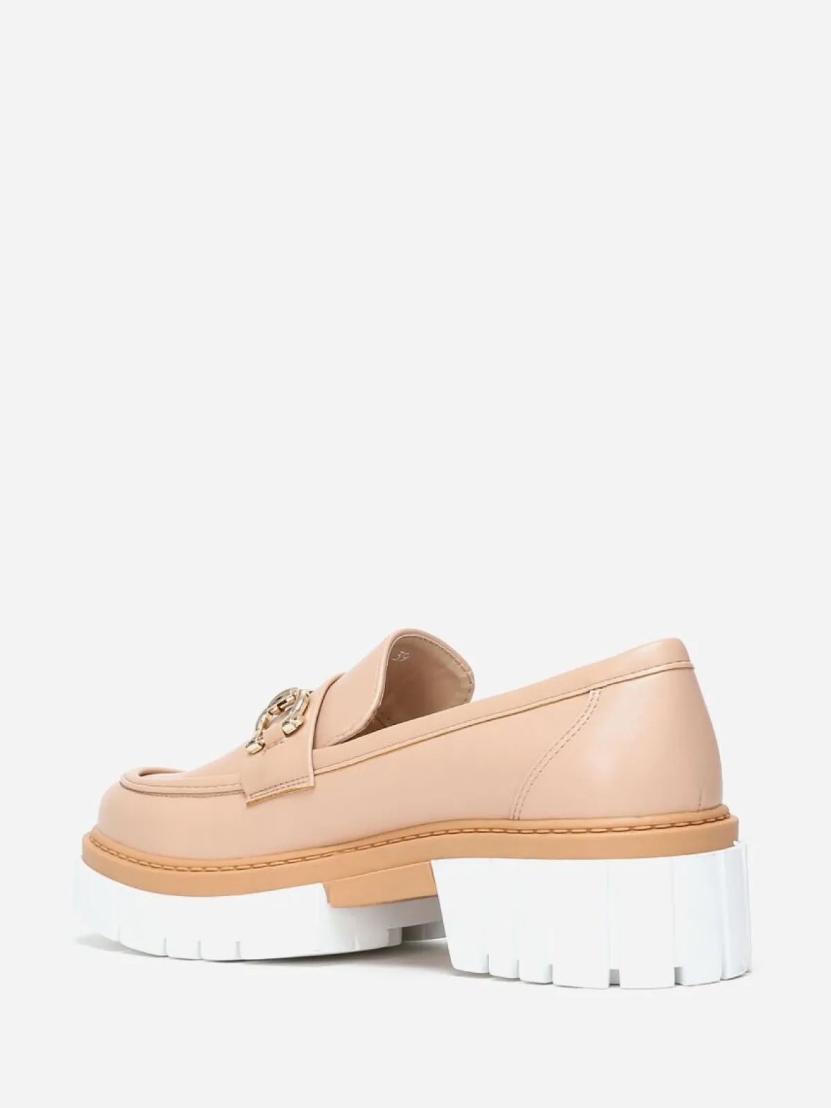 Discount La Modeuse Mocassins à semelle crantée bicolore Taupe