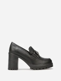 Sale La Modeuse Mocassins à talon cranté Noir