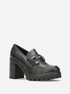 Sale La Modeuse Mocassins à talon cranté Noir