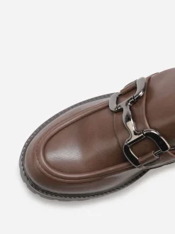 Sale La Modeuse Mocassins à talon cranté Marron