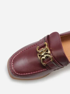Best La Modeuse Mocassins à talon et boucle dorée Café