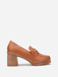 Clearance La Modeuse Mocassins à talon et mors Camel