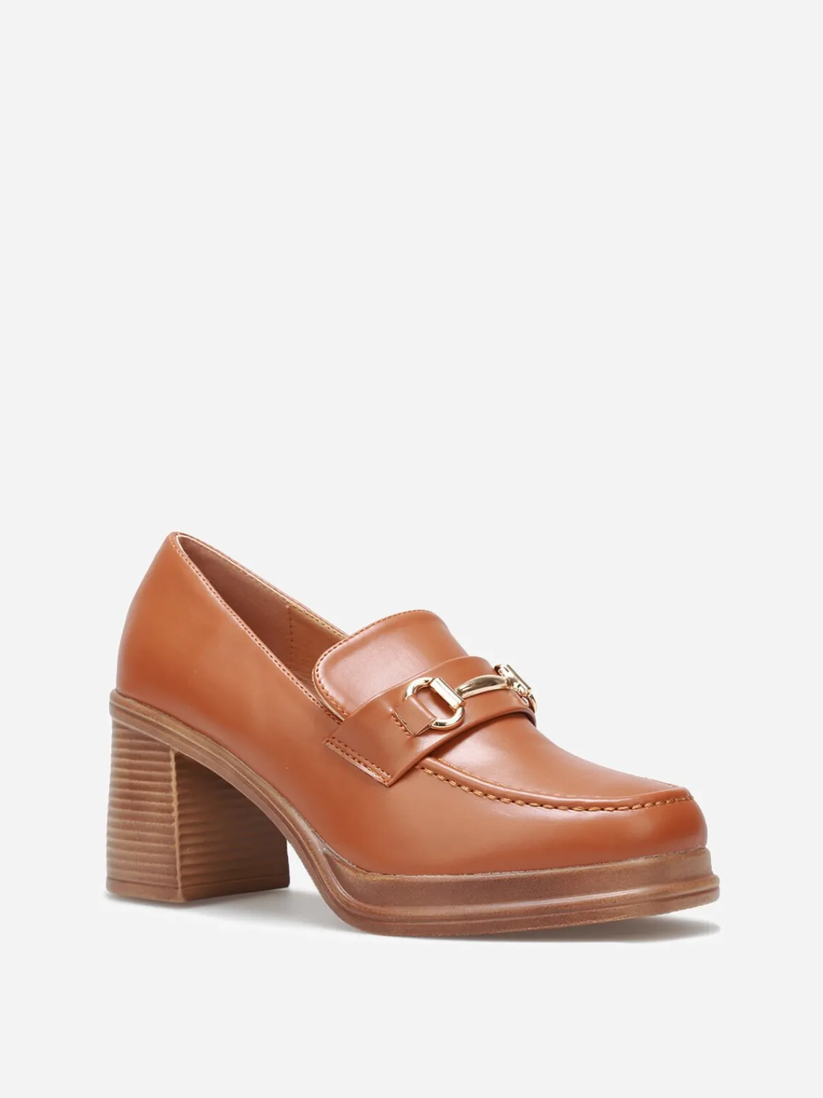 Clearance La Modeuse Mocassins à talon et mors Camel