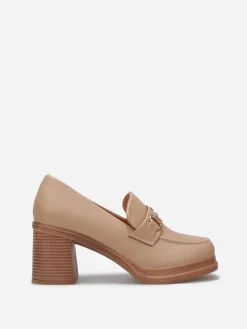 La Modeuse Mocassins à talon et mors Taupe