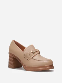 La Modeuse Mocassins à talon et mors Taupe