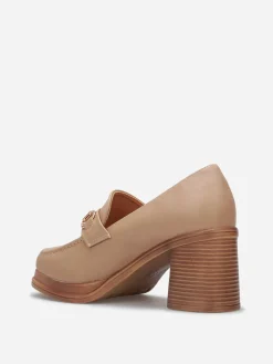 La Modeuse Mocassins à talon et mors Taupe