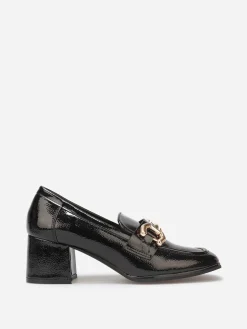 Clearance La Modeuse Mocassins à talon et mors dorés Noir