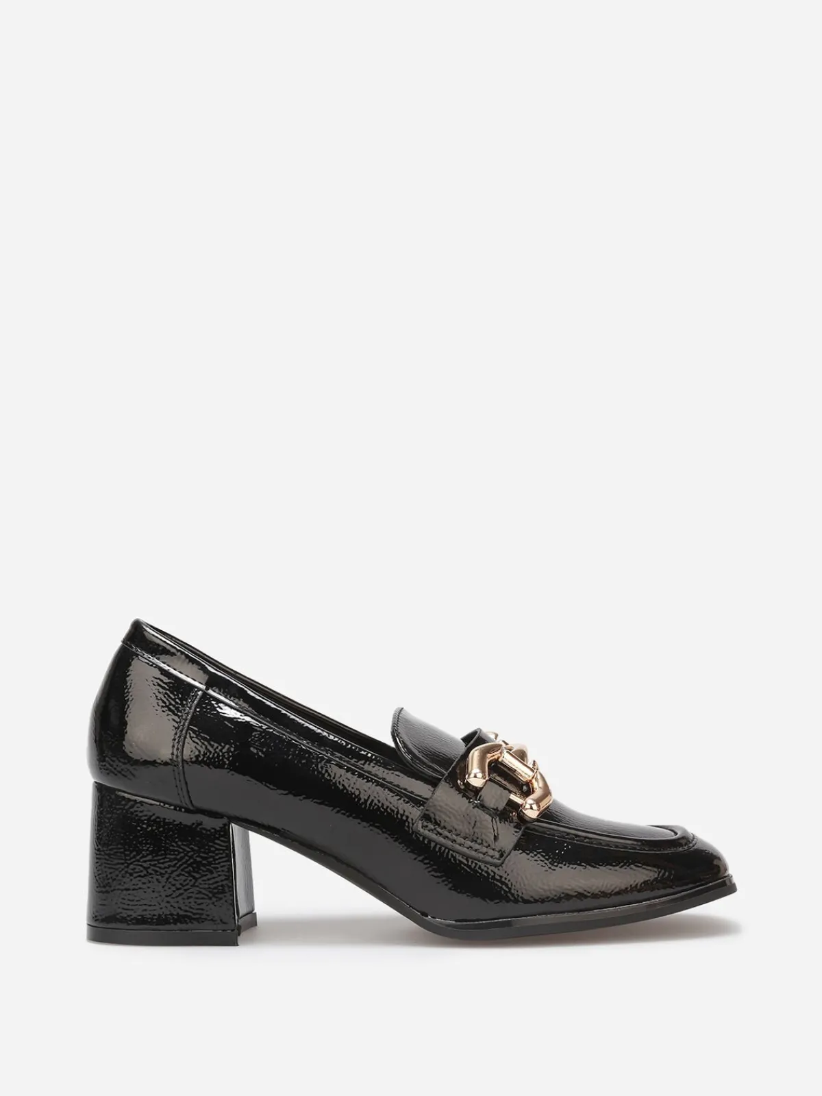 Clearance La Modeuse Mocassins à talon et mors dorés Noir