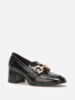 Clearance La Modeuse Mocassins à talon et mors dorés Noir
