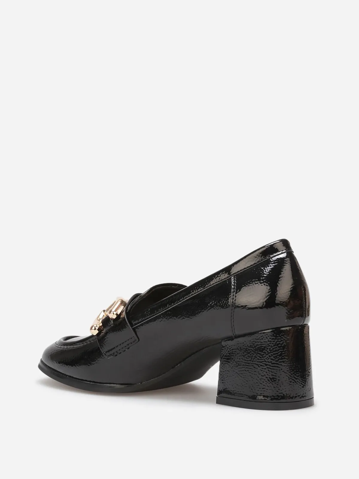 Clearance La Modeuse Mocassins à talon et mors dorés Noir
