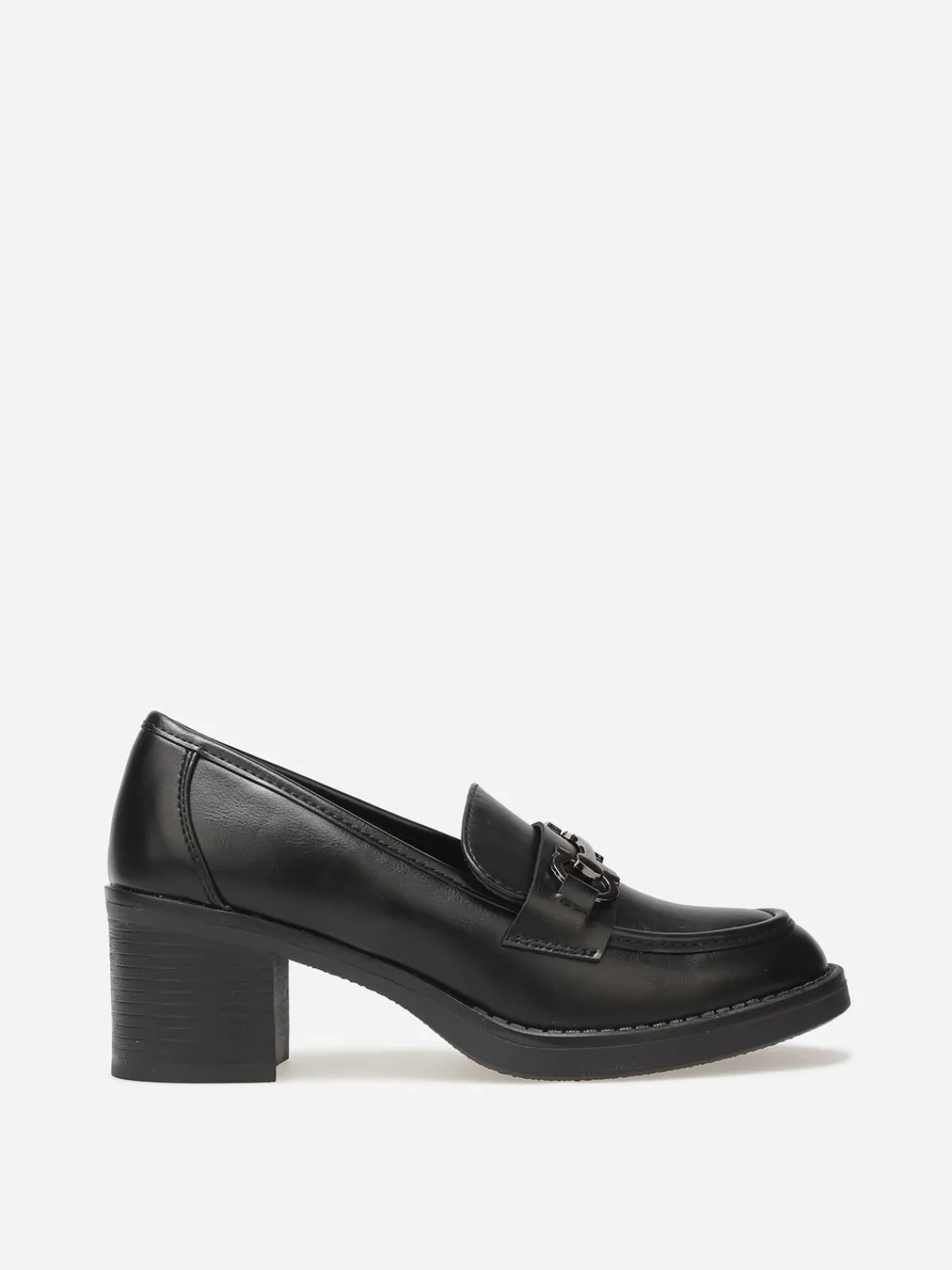 Best La Modeuse Mocassins à talon et mors métallique Noir