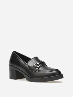 Best La Modeuse Mocassins à talon et mors métallique Noir