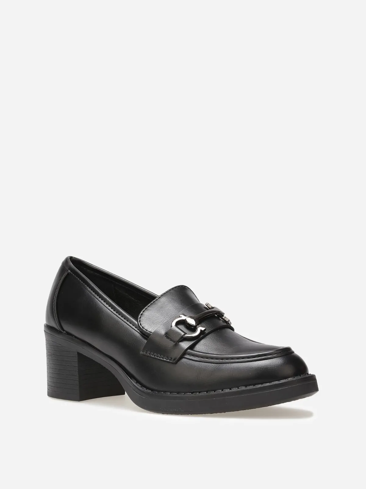 Best La Modeuse Mocassins à talon et mors métallique Noir