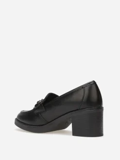 Best La Modeuse Mocassins à talon et mors métallique Noir