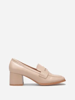 Clearance La Modeuse Mocassins à talon et surpiqûres Taupe