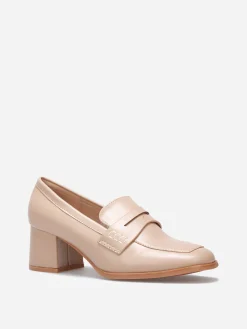 Clearance La Modeuse Mocassins à talon et surpiqûres Taupe