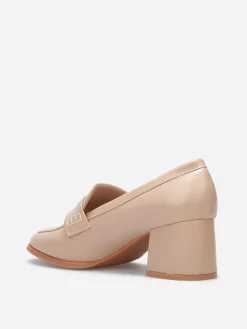Clearance La Modeuse Mocassins à talon et surpiqûres Taupe